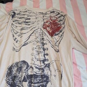Skeleton Print Long Sleeve Top